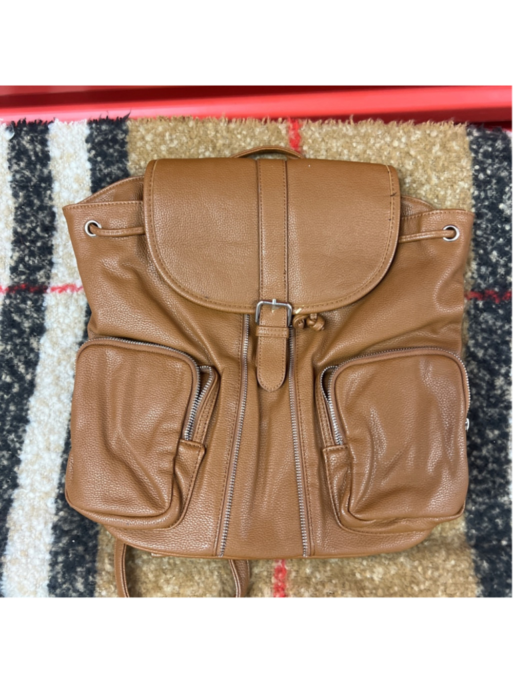 Women's Forever 21 Brown Faux Leather Backpack One Size